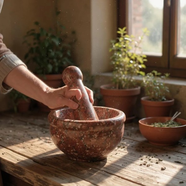 Granite Marble Mortar and Pestle Set (Round)
