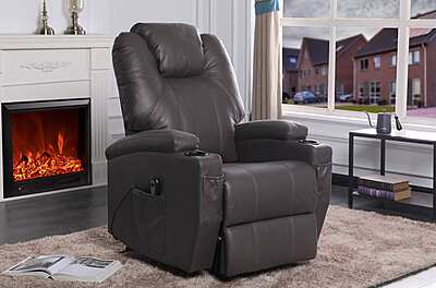 Lift Chair-T1014 - Power Recliner Lift Chair- Brown