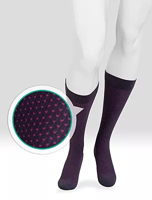 JUZ-2650AD71XL- Juzo Power Vibe Cool Dots CCL0 15-20mmHg Knee Size XL Universal Length Full Foot Microfibre Latex-Free