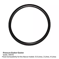 Prestige Stainless Steel Junior Pressure Cooker Gasket, 5.5, 3 & 4 Litres - Black