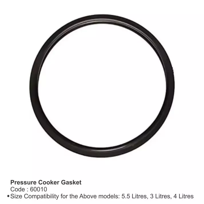 Prestige Stainless Steel Junior Pressure Cooker Gasket, 5.5, 3 & 4 Litres - Black