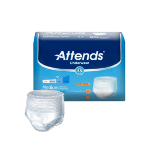 ATT-APP0720 - 25031 - Attends Advanced Underwear, MEDIUM - Waist 34" - 44" (20/pkg)