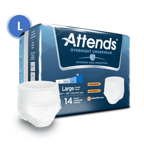 ATT-APPNT30 - 36595 - Attends Discreet Underwear Overnight, LARGE - Waist Size 38"- 50" (14/pkg)