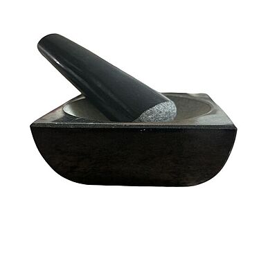 Granite Marble Mortar and Pestle Set (Square Black)