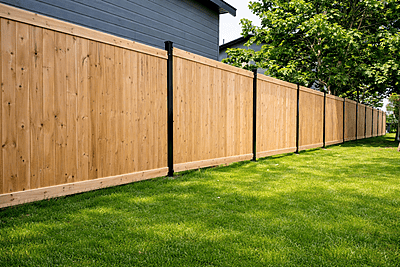 Section de clôture en bois