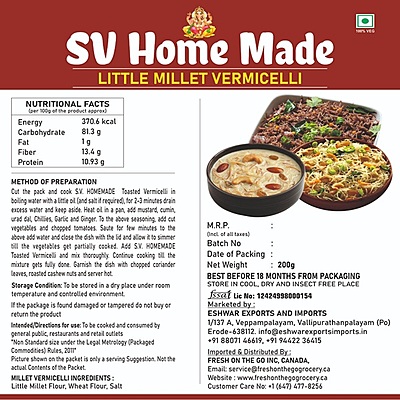 Roasted Samai Little Millet Vermicelli 200 gm