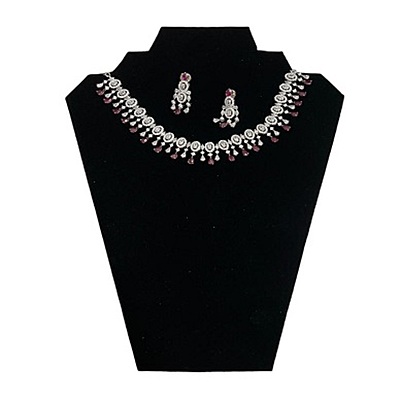AD Stone NecklaceWith Ear Ring A1