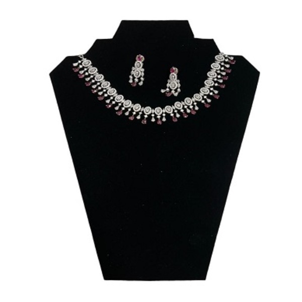AD Stone NecklaceWith Ear Ring A1