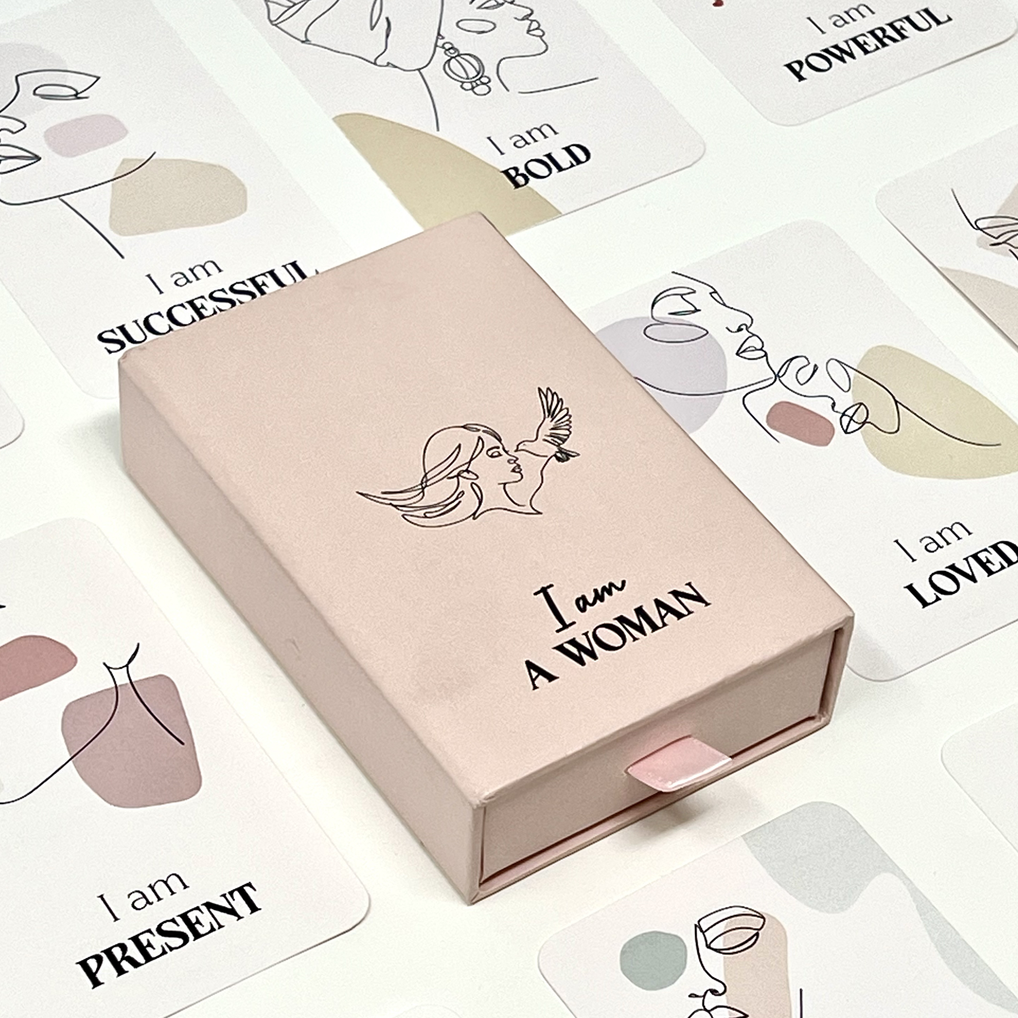I AM A WOMAN Affirmation Cards, 51 Daily Affirmations for Women, Positive Motivational Mindfulness Cards, Gift for Women