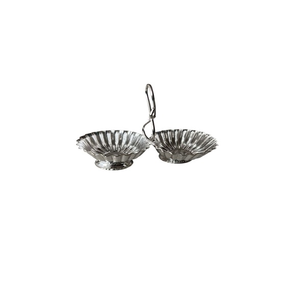 German Silver Heart Shaped Kumkum Holder