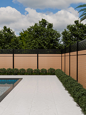 Treillis en aluminium 1800mm x 20mm x 300mm stratus noir