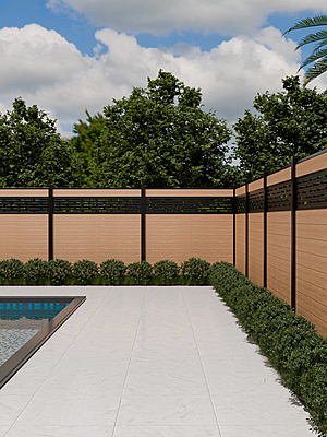 Treillis en aluminium 1800mm x 20mm x 300mm stratus noir