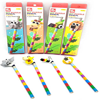DIY Puzzle Pencil With Animal Topper(1 pc)