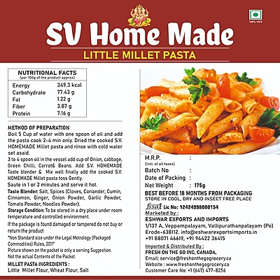 Little Millet Pasta 175 gm