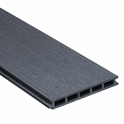 planche cloture composite wpc motif grain ardoise gris pale angle 45