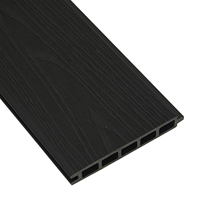 planche cloture composite wpc motif grain ecorse noir angle 45