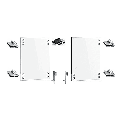 Porte double en verre trempé | QUINCAILLERIE INCLUSE