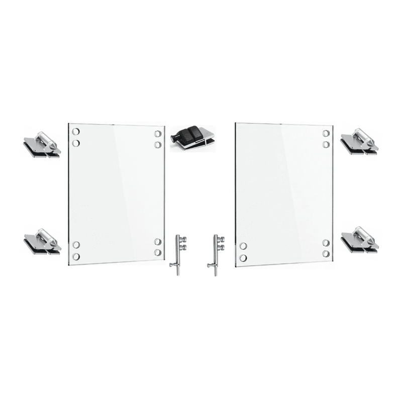 Porte double en verre trempé | QUINCAILLERIE INCLUSE