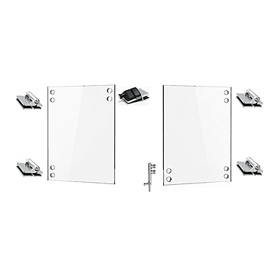 Porte double en verre trempé | QUINCAILLERIE INCLUSE