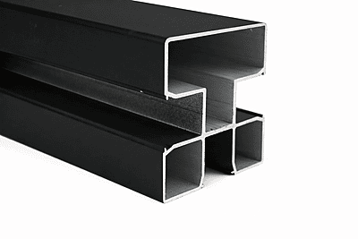 poteau aluminium cloture composite noir angle 45