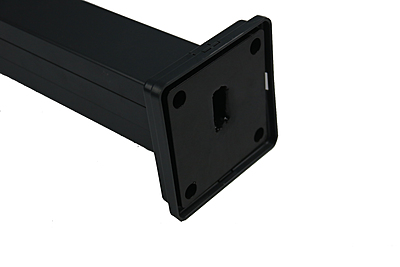 poteau aluminium cloture composite noir semelle vue dessous