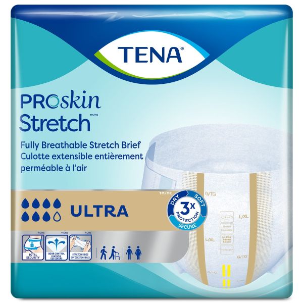 TEN67803 - Tena Stretch Ultra Brief, LARGE/EXTRA LARGE 41"-64" (36/pkg)