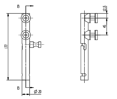 Verrou de plancher noir